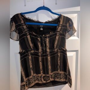 Alfani black and tan top